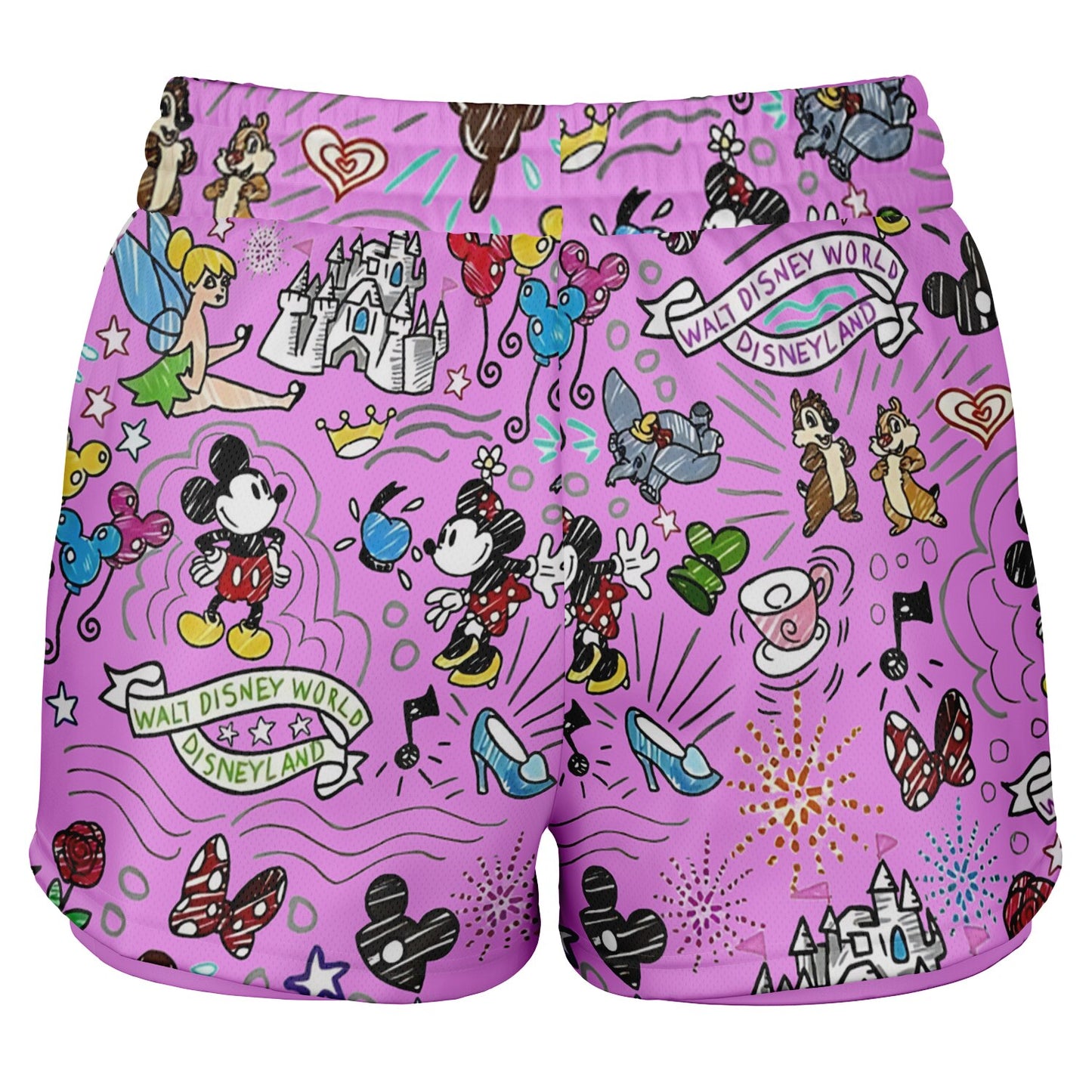 Hand Drawn Double Layer Pocket Shorts