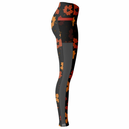Leaf Collection Mesh Pocket Leggings