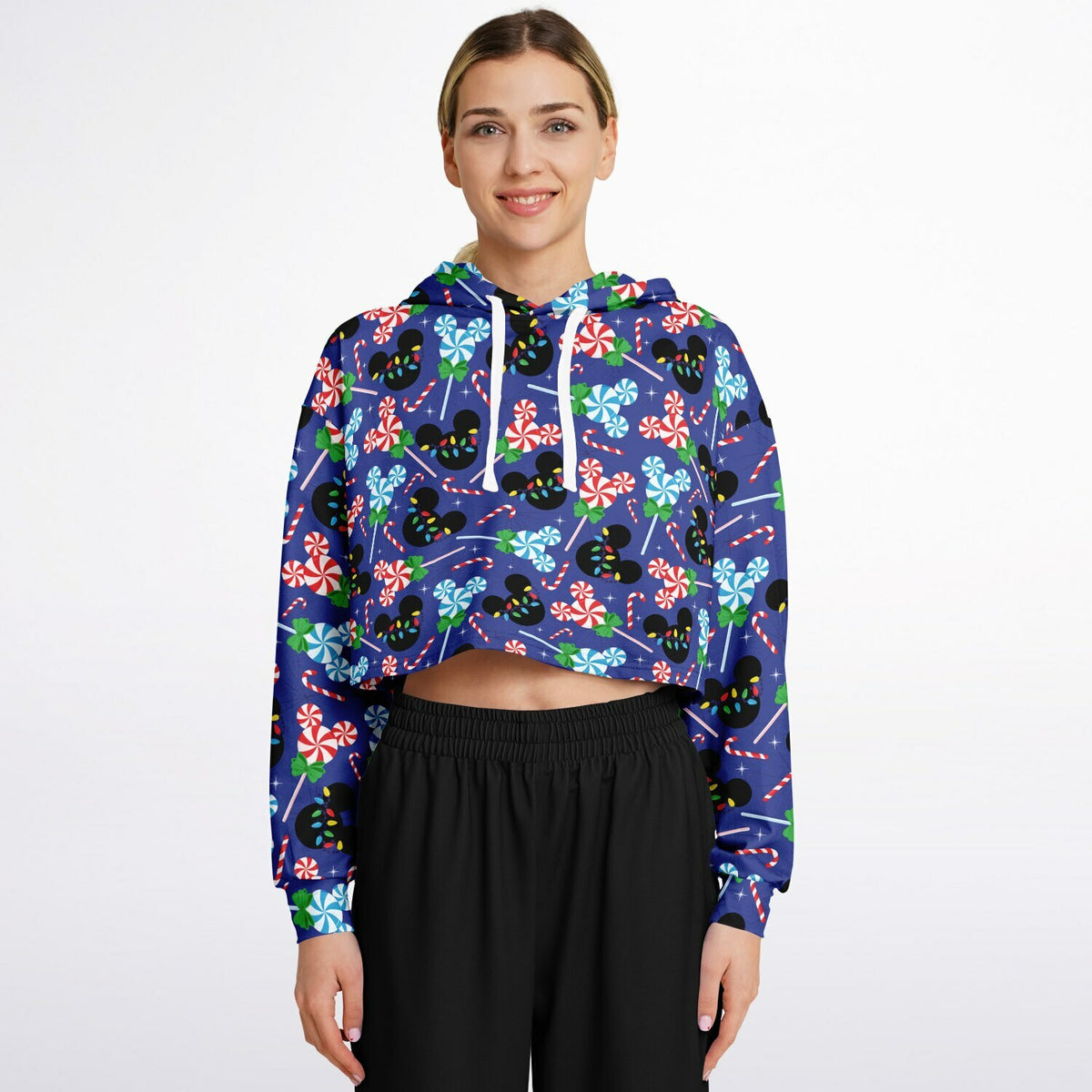 Christmas Peppermints Cropped Hoodie