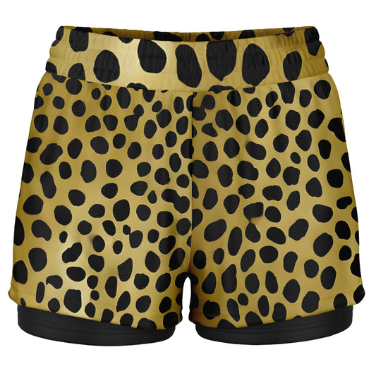 Cheetah Print Double Layer Shorts