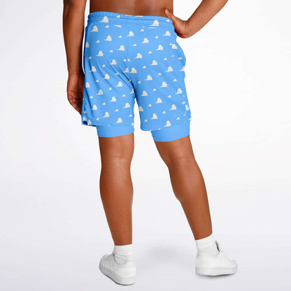 Toy Collection Cloud Wallpaper Men's Double Layer Pocket Shorts