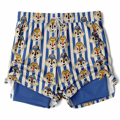 Running Chipmunk Men's Double Layer Pocket Shorts