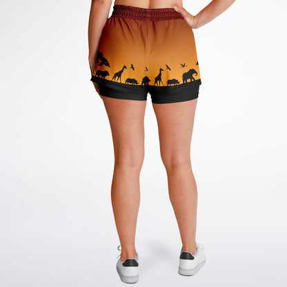 Safari Circle Double Layer Pocket Shorts