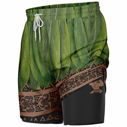 Hawaiian Tattoo Men's Double Layer Shorts