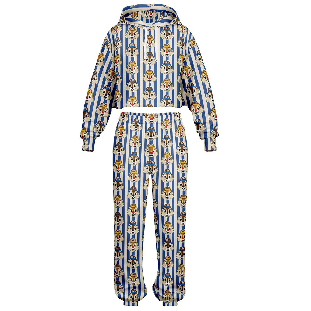 Running Chipmunks Crop Hoodie & Sweatpants
