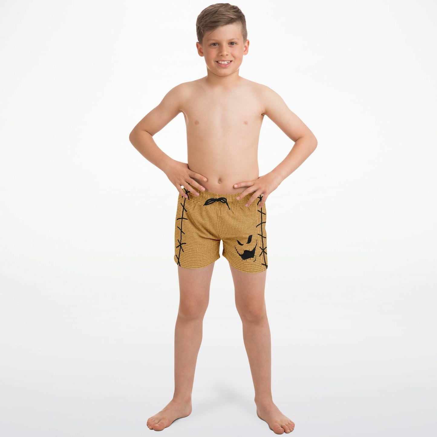 Nightmare Collection Brown Boogie Man Kids Swim Trunks