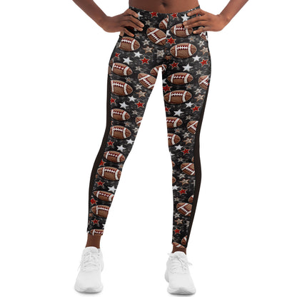 Football Season Mesh Pocket Leggings