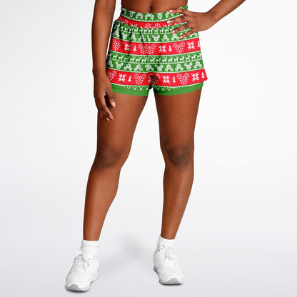 Mickey Christmas Double Layer Pocket Shorts