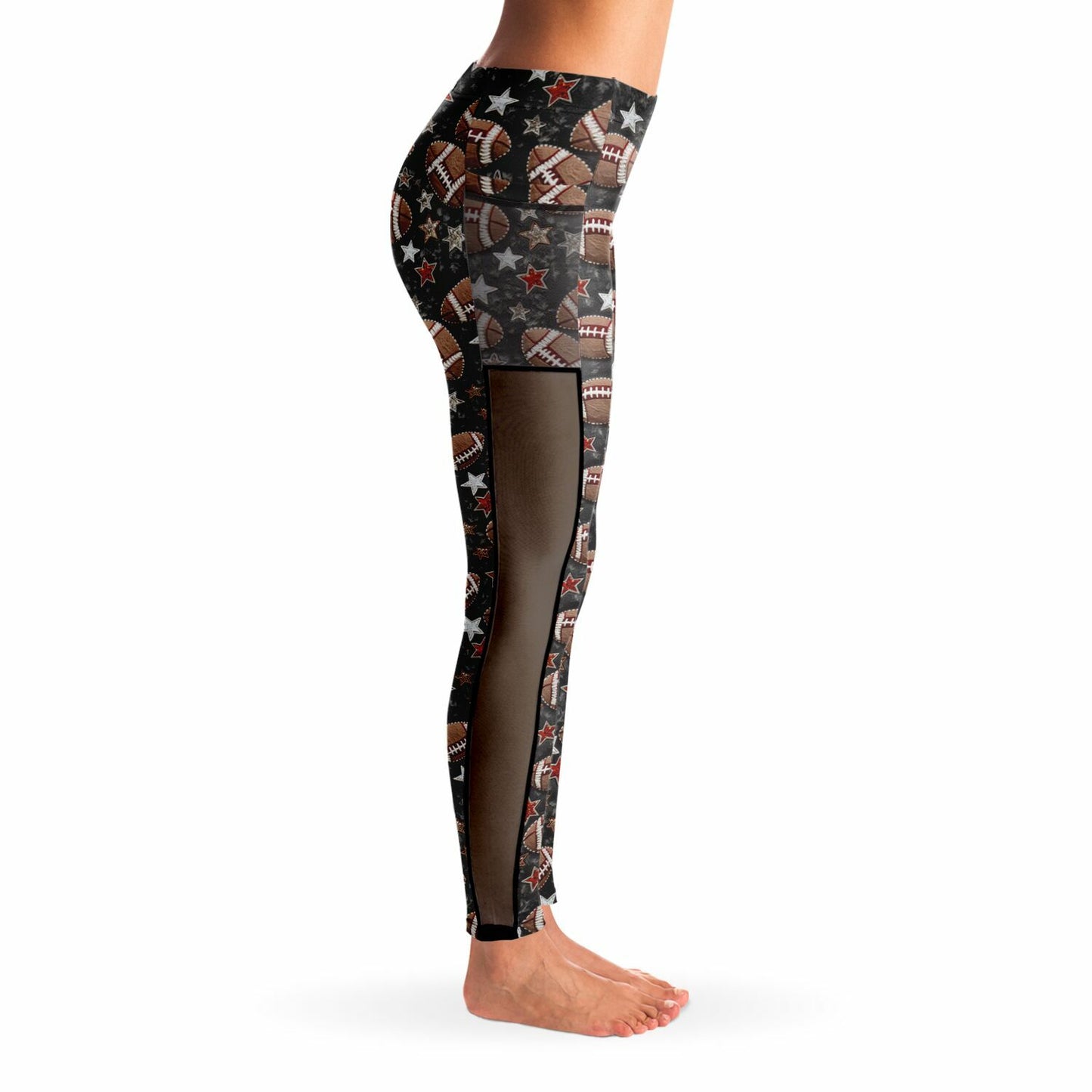 Football Season Mesh Pocket Leggings