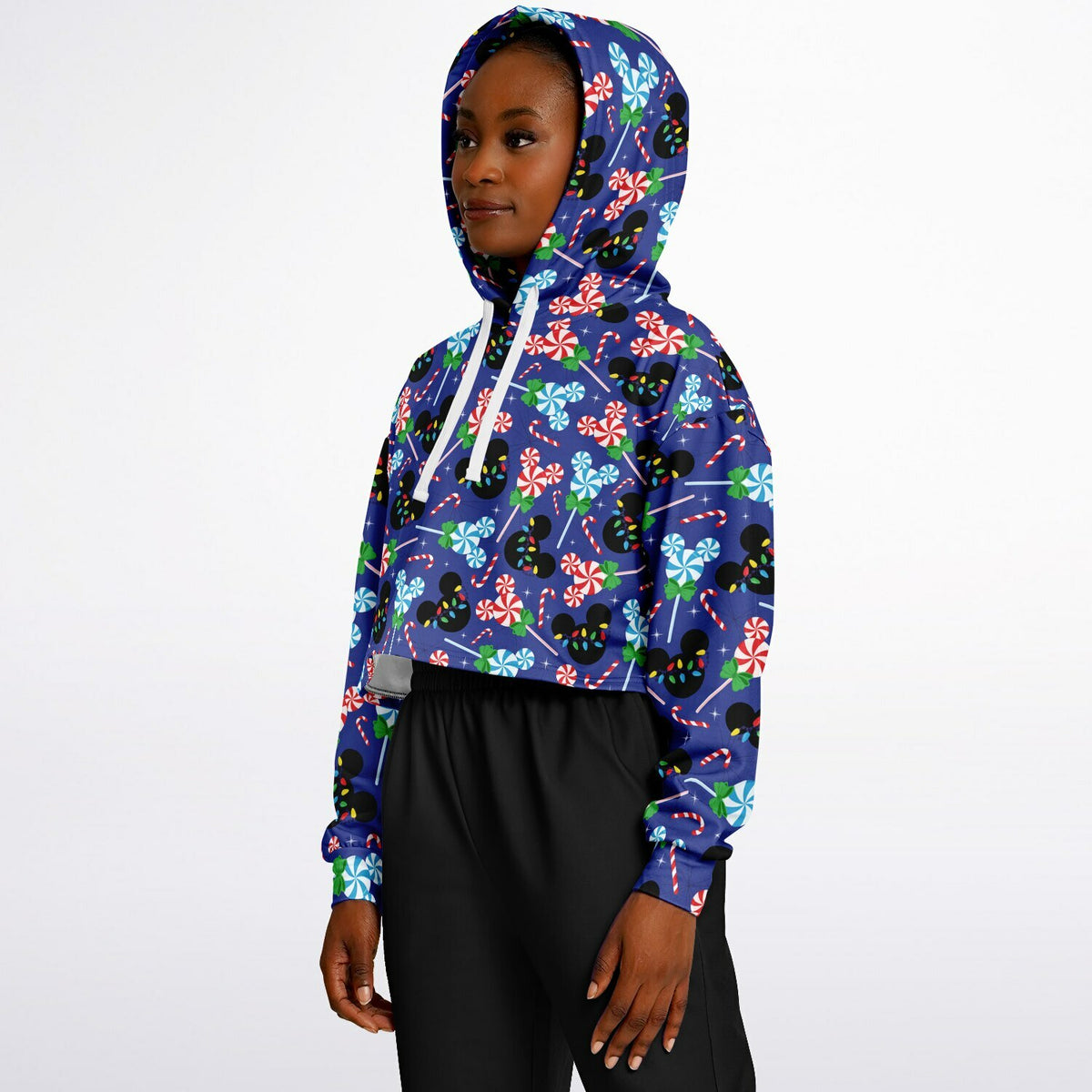 Christmas Peppermints Cropped Hoodie
