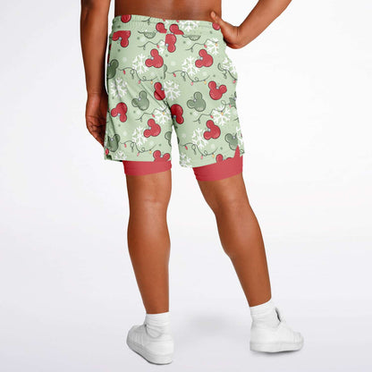 Christmas Lights Men's Double Layer Pocket Shorts