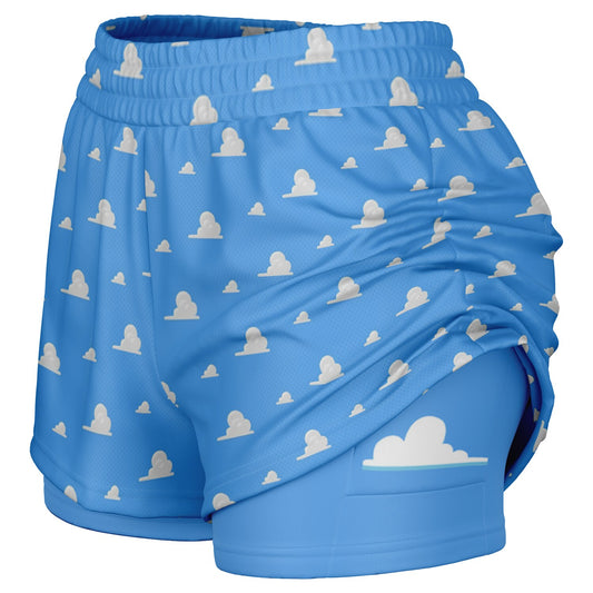 Toy Collection Cloud Wallpaper Double Layer Pocket Shorts