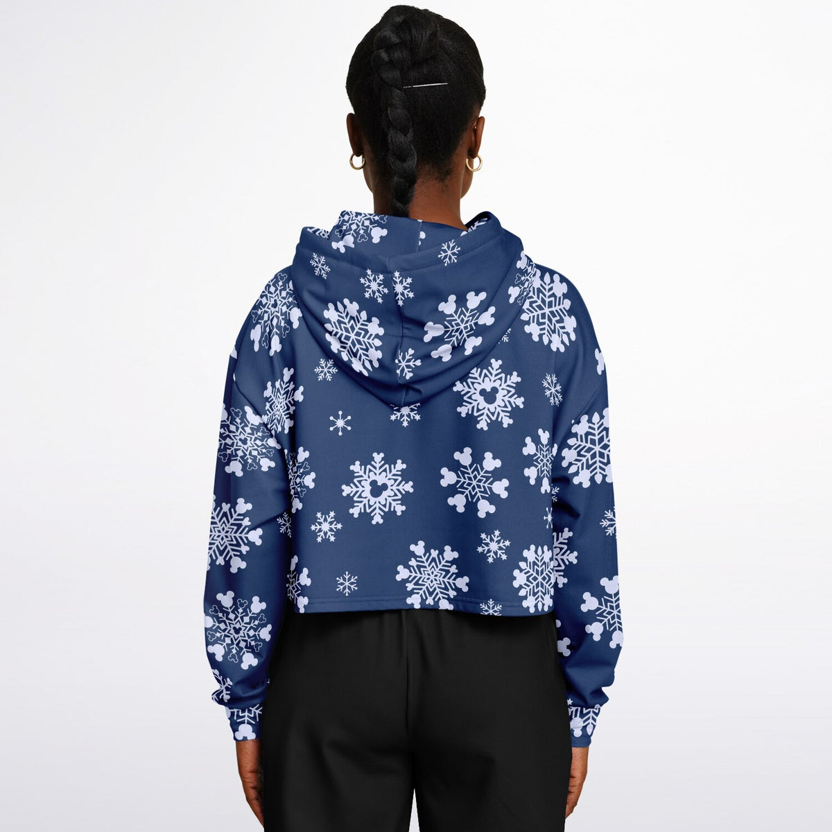 Snowflakes Cropped Hoodie