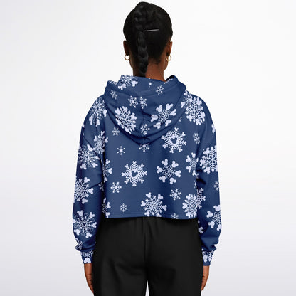 Snowflakes Cropped Hoodie