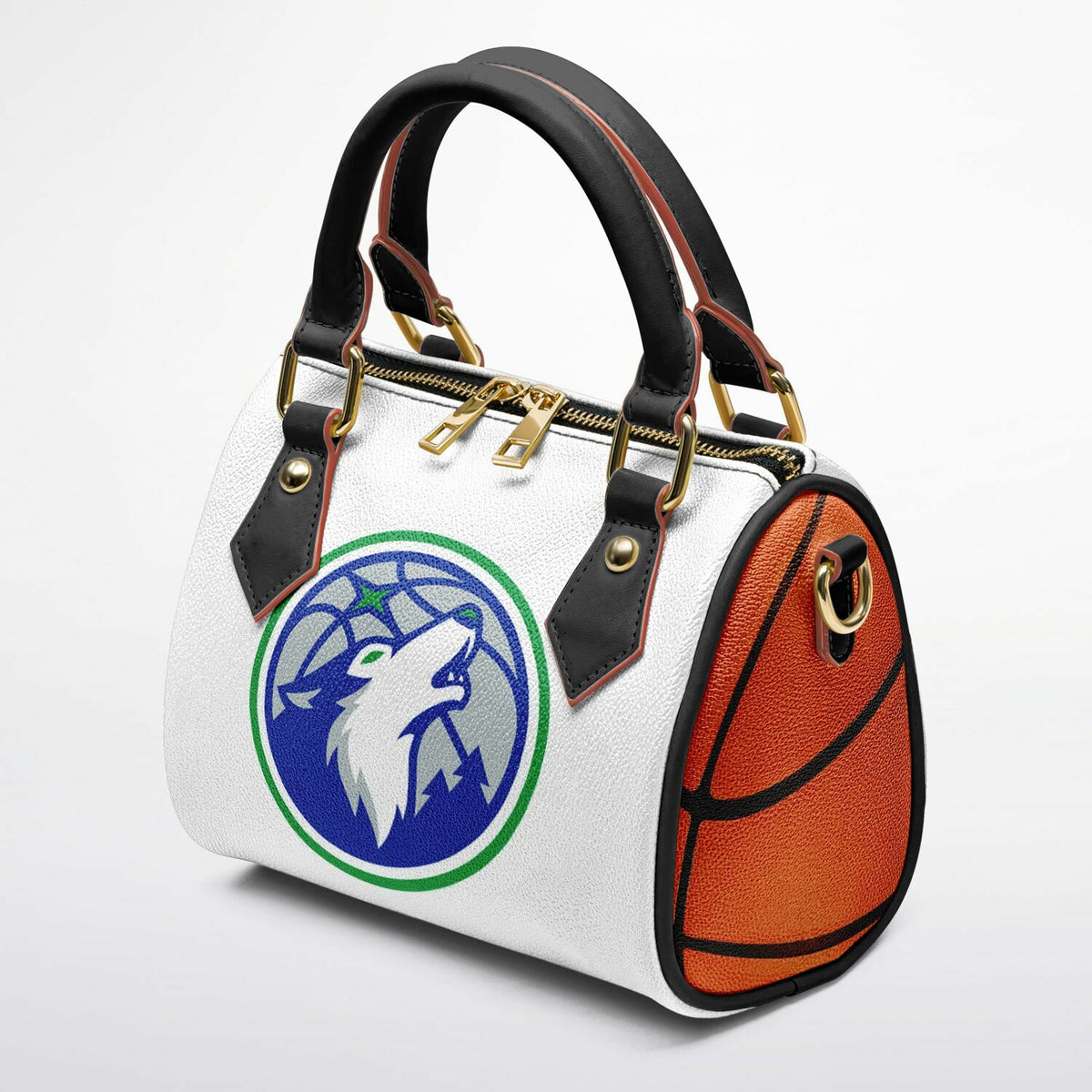 Wolves Handbag Black Handles