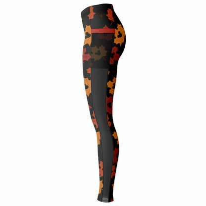Leaf Collection Mesh Pocket Leggings