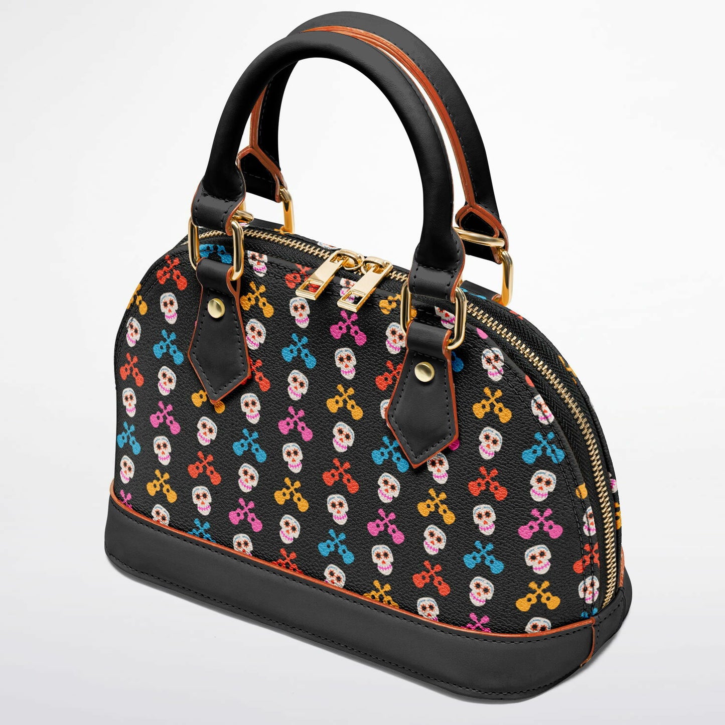 Skulls & Guitars Dome Satchel Handbag