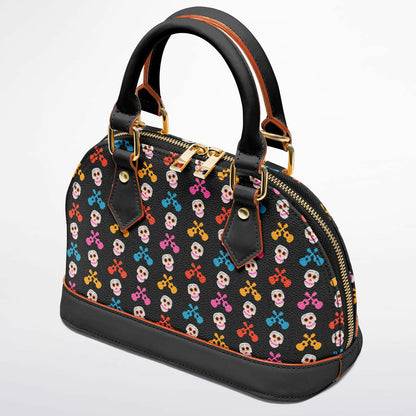 Skulls & Guitars Dome Satchel Handbag