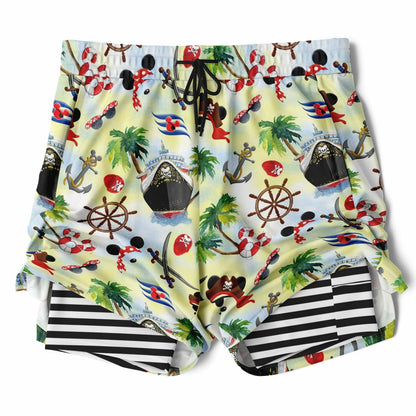 Pirates Men's Double Layer Pocket Shorts