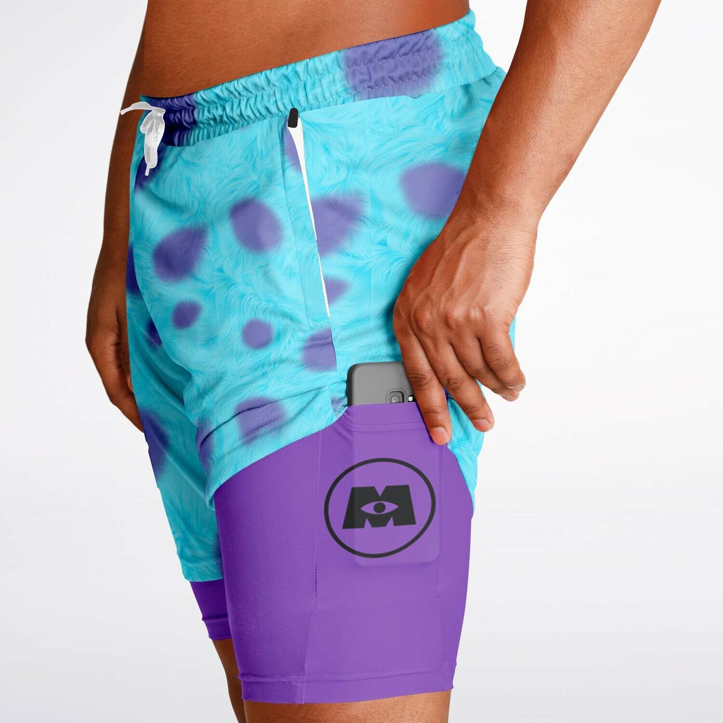 Furry Monster Men's Double Layer Shorts