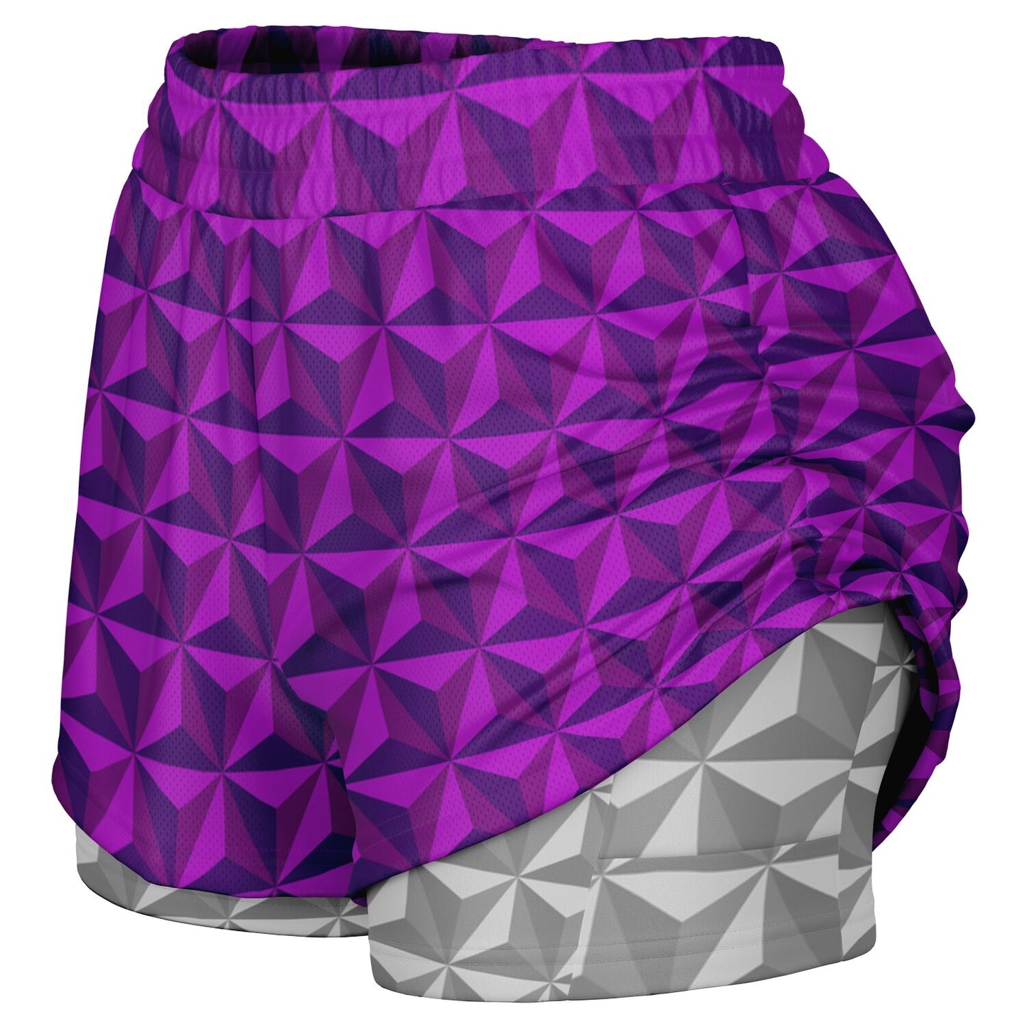 Spaceship Double Layer Shorts - Pink & Grey