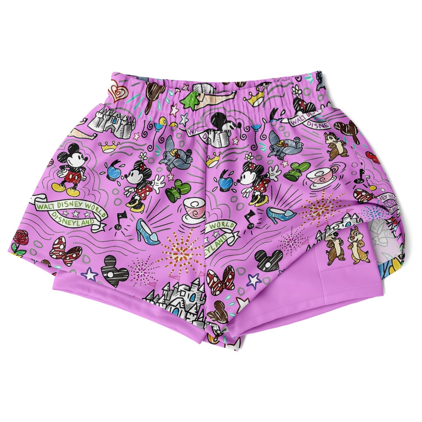 Hand Drawn Double Layer Pocket Shorts