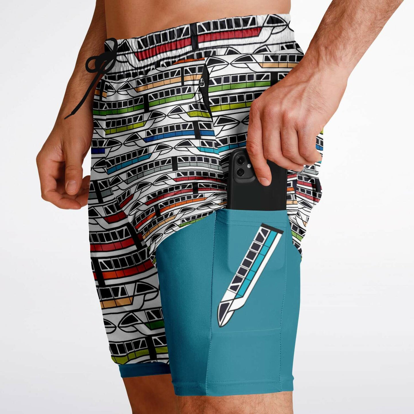 Monorail Collection Men's Double Layer Pocket Shorts