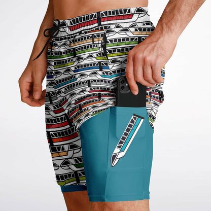 Monorail Collection Men's Double Layer Pocket Shorts