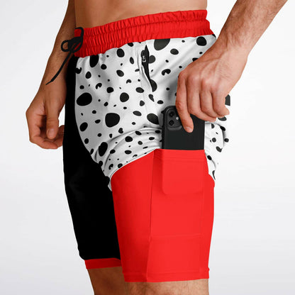 Dalmation Men's Double Layer Pocket Shorts