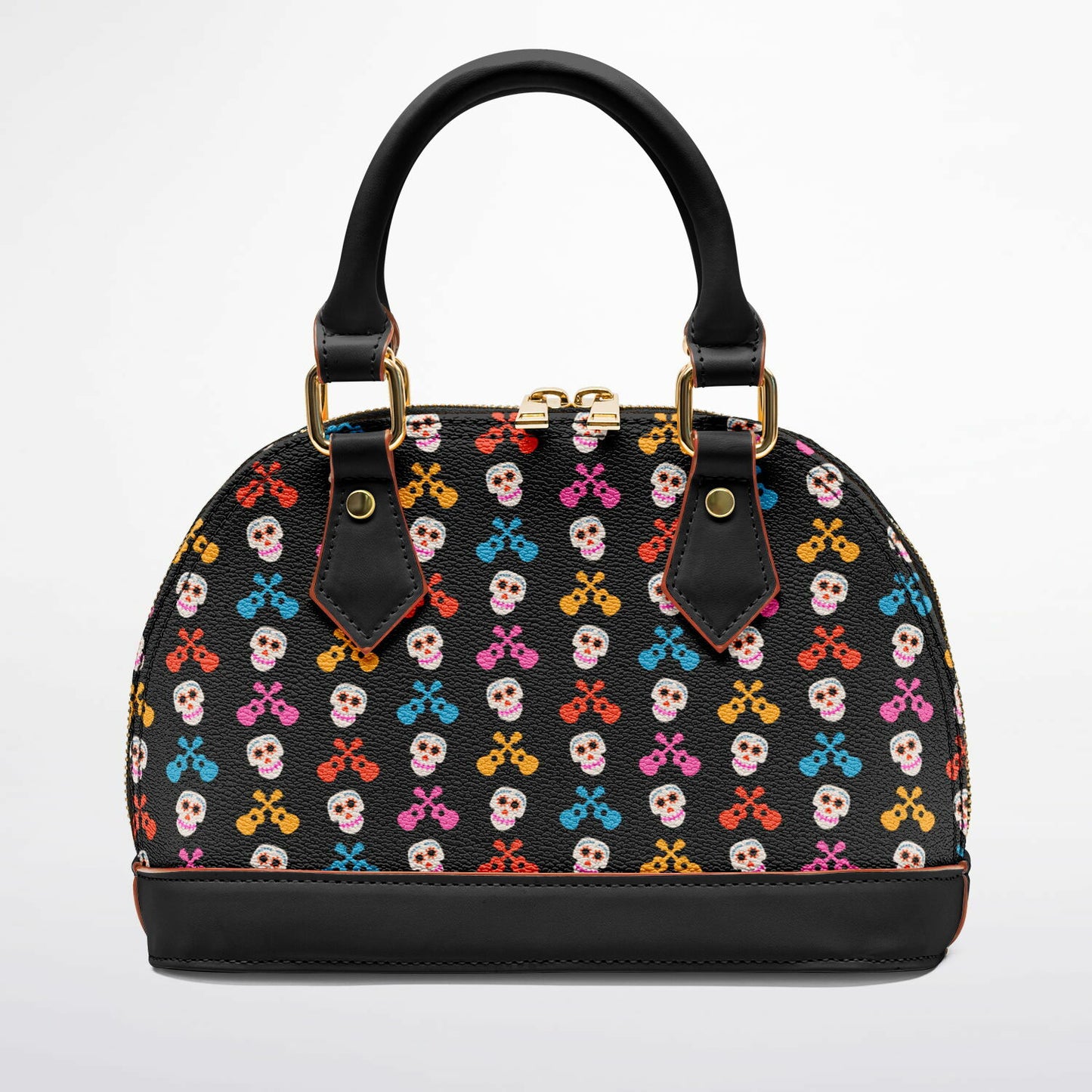 Skulls & Guitars Dome Satchel Handbag