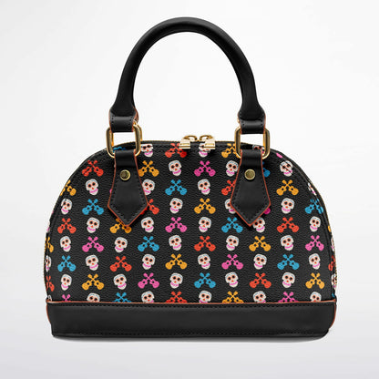 Skulls & Guitars Dome Satchel Handbag