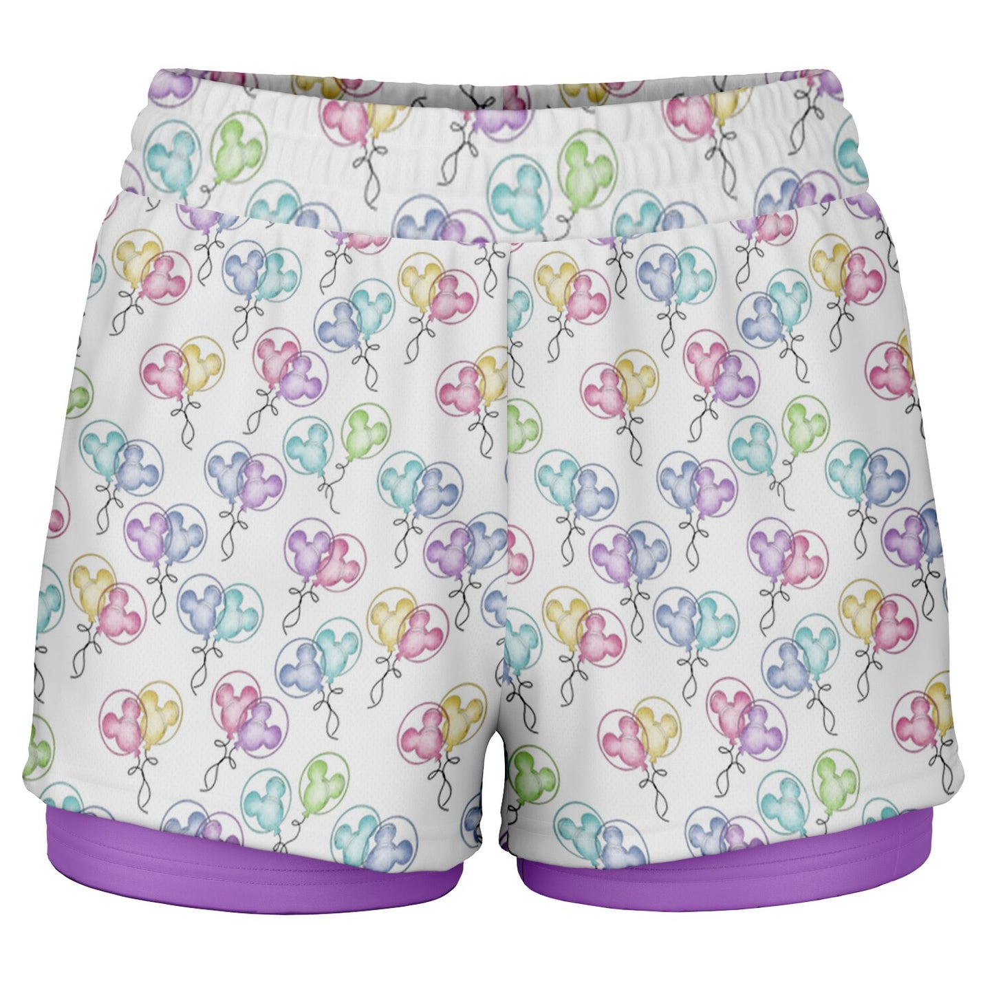 Birthday Balloons Double Layer Pocket Shorts