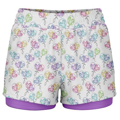 Birthday Balloons Double Layer Pocket Shorts