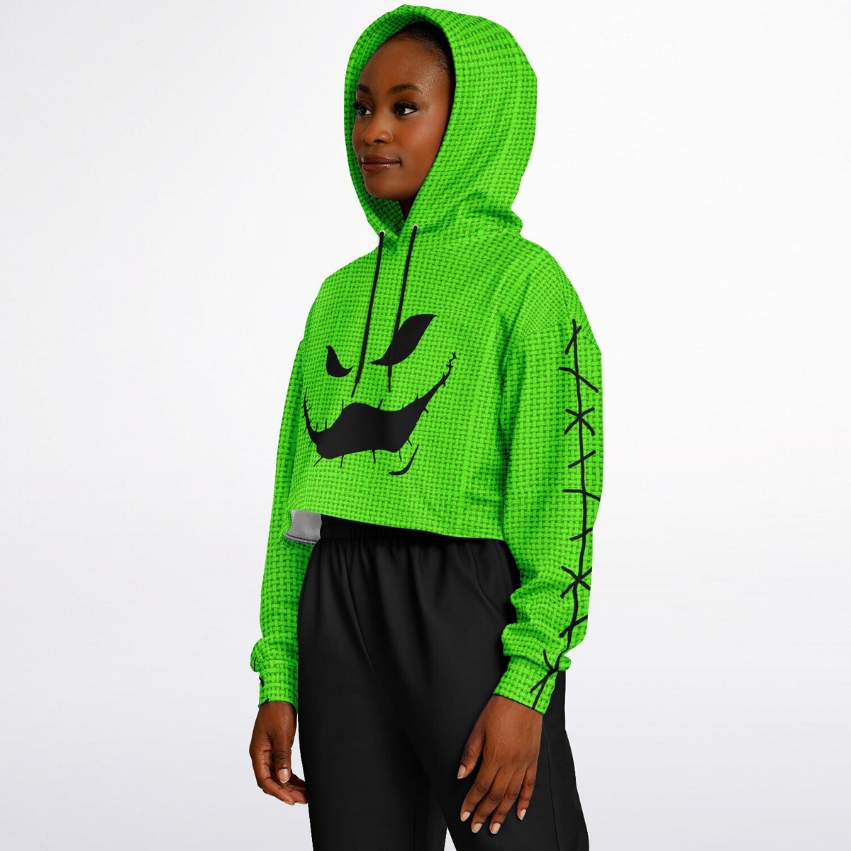 Green Boogyman Cropped Hoodie