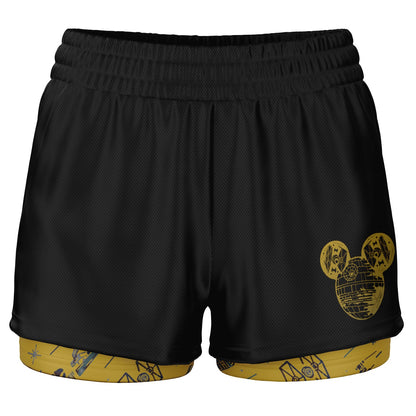 Space Star Double Layer Pocket Shorts