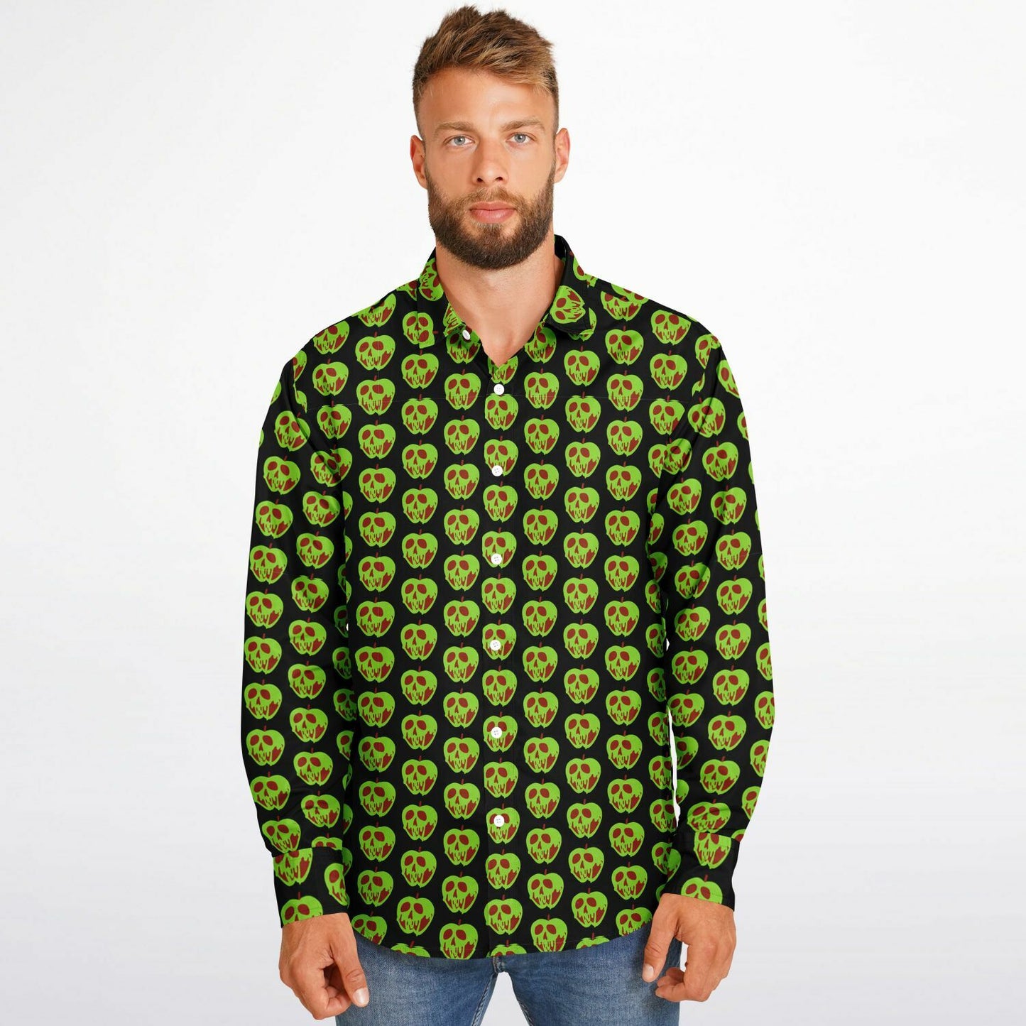 Evil Apple Long Sleeve Button Down Shirt