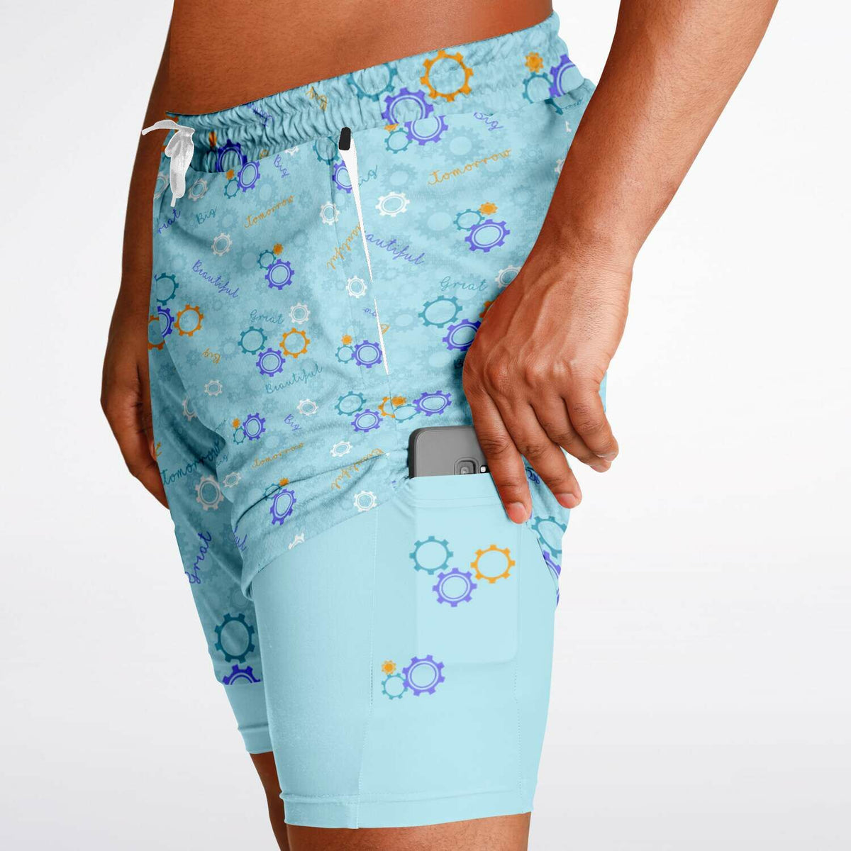 Blue Carousel Collection Men's Double Layer Pocket Shorts