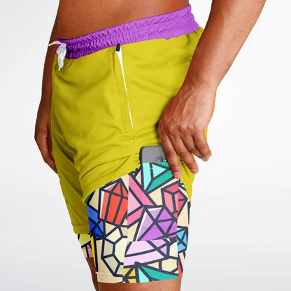 Dopey Men's Double Layer Pocket Shorts