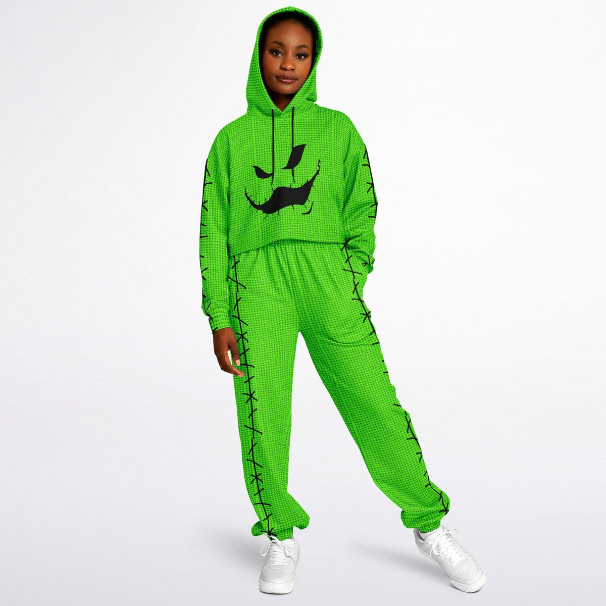 Green Boogyman Cropped Hoodie & Sweatpants