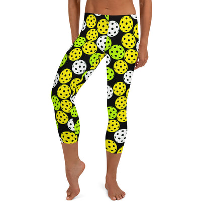 Pickleball Player Capri Leggings - Black