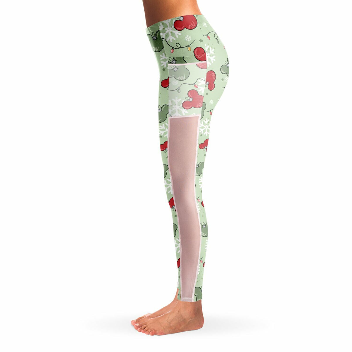 Christmas Lights Mesh Pocket Leggings