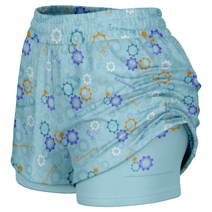 Blue Carousel Collection Double Layer Pocket Shorts