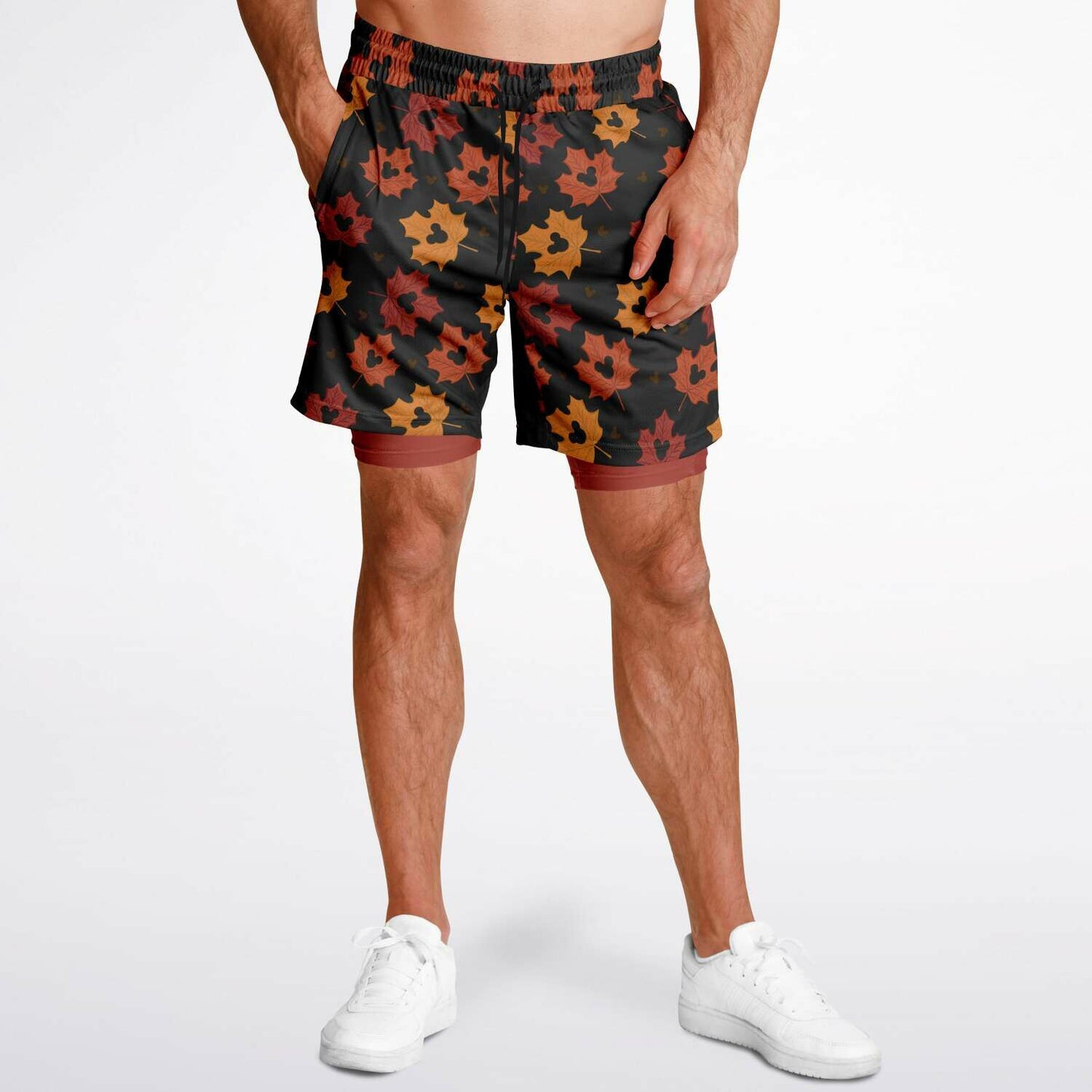 Leaf Collection Men's Double Layer Pocket Shorts - Dark