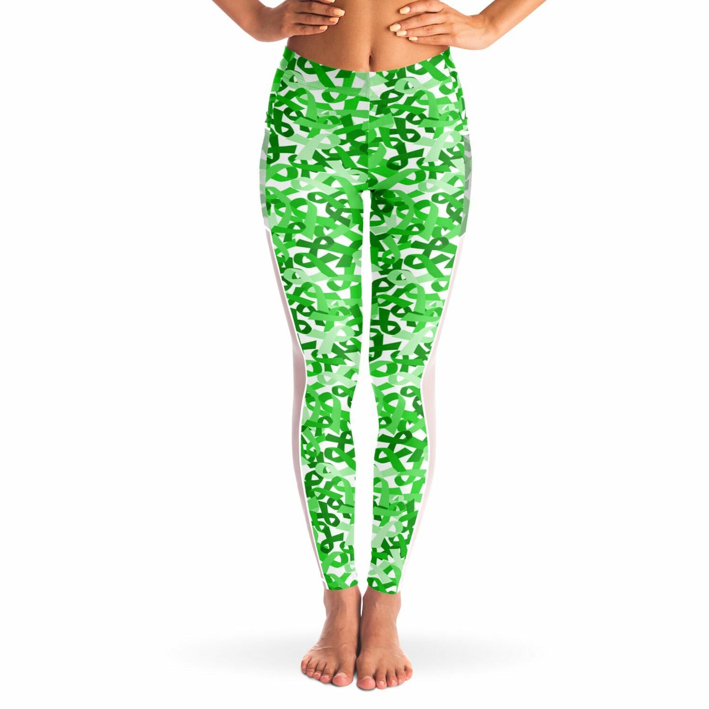 Lime Green Ribbon Mesh Pocket Legging