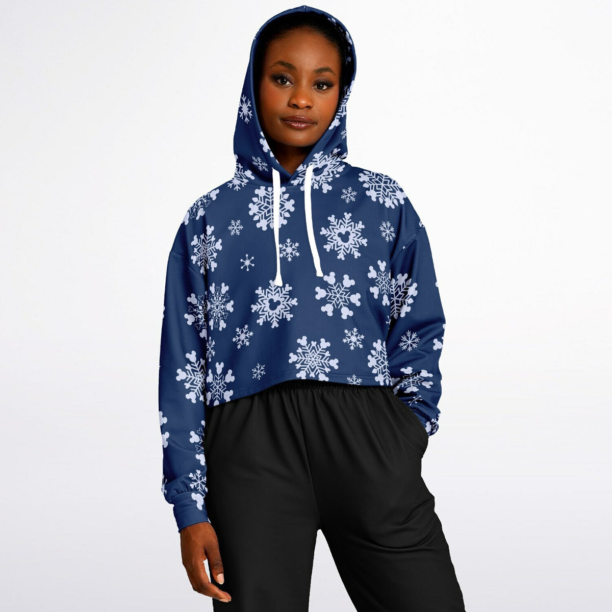 Snowflakes Cropped Hoodie