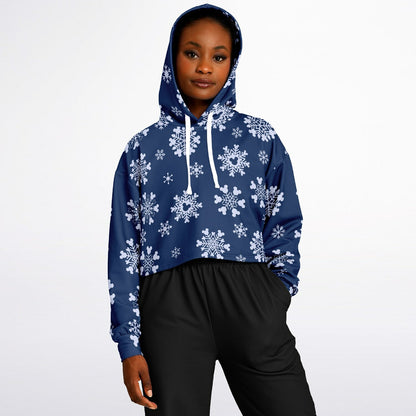 Snowflakes Cropped Hoodie