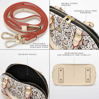 Leopard Dome Satchel Handbag