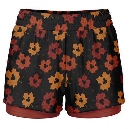 Leaf Collection Double Layer Pocket Shorts - Dark