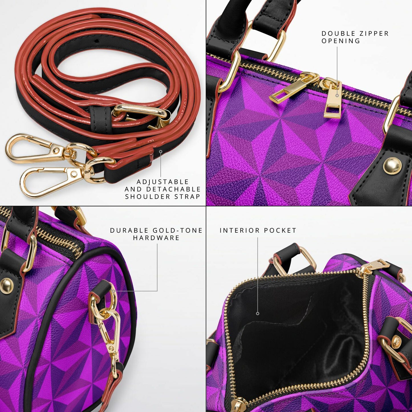 Purple Spaceship Crossbody Handbag
