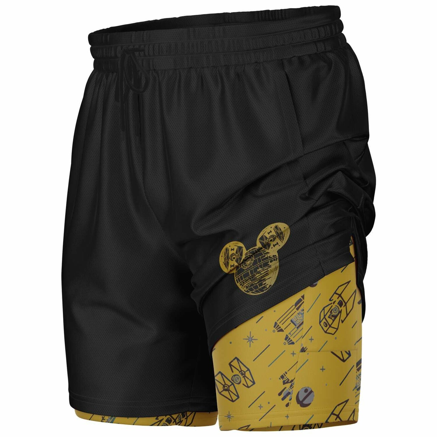 Men's Star Ship Double Layer Pocket Shorts - Gold